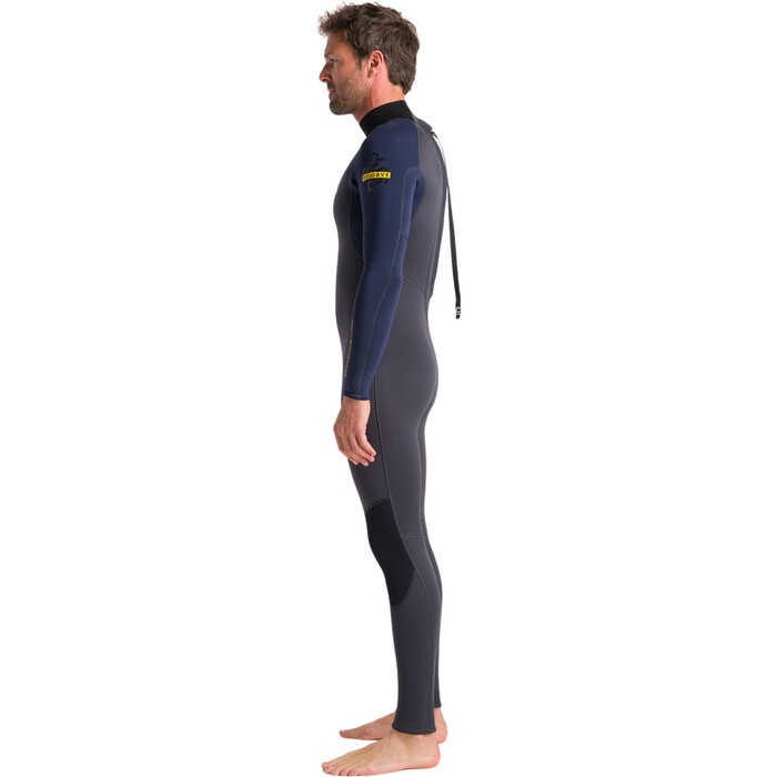 2024 C-Skins Mens NuWave Element 3/2mm Back Zip Wetsuit C-NEL32STM - Anthracite / Slate / Saffron